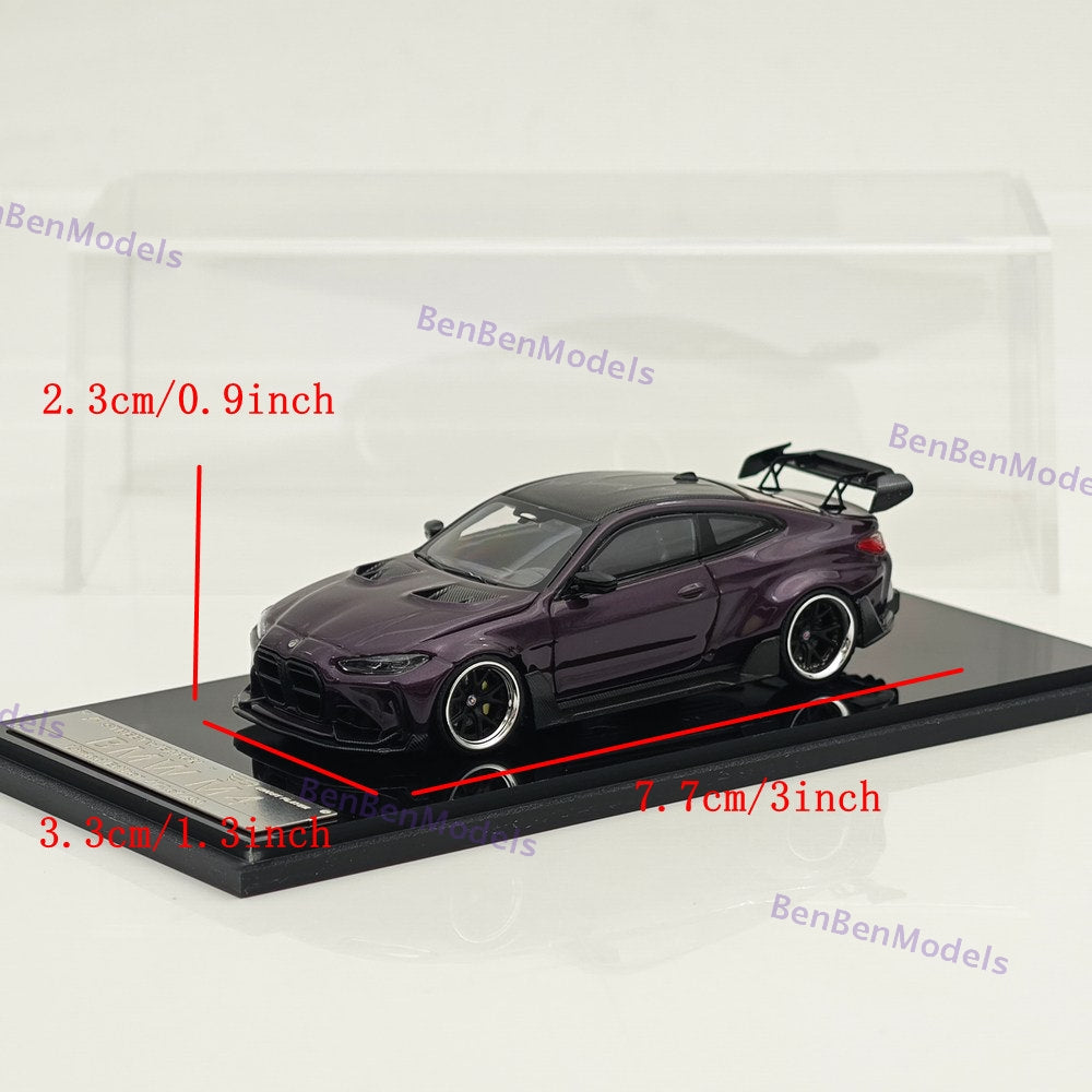 1:64 SW BMW M4 G82 Sports Model ADRO BODY KIT Model Car Alloy Purple Gifts