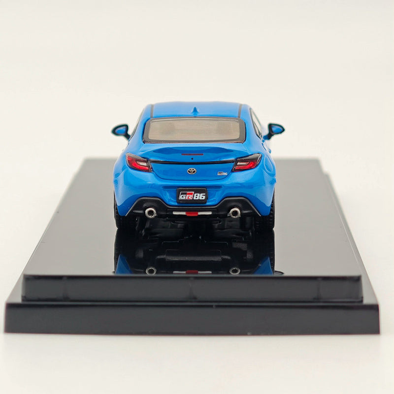 Hobby Japan 1:64 Toyota GR86 RZ With Genuine optional rear spoiler Bright Blue HJ644048BL Diecast Models Car Collection