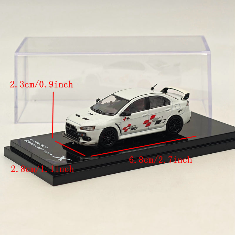 Hobby Japan 1/64 Mitsubishi Lancer Evolution X RALLIART White Pearl HJ643053BWP Diecast Model Car Limited Collection