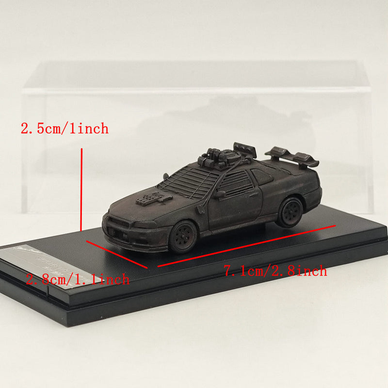 SH 1:64 Skyline GTR BNR34 Black Mad Max Figure Sports Diecast Models Car Limited Collection Atuo Toys Gift