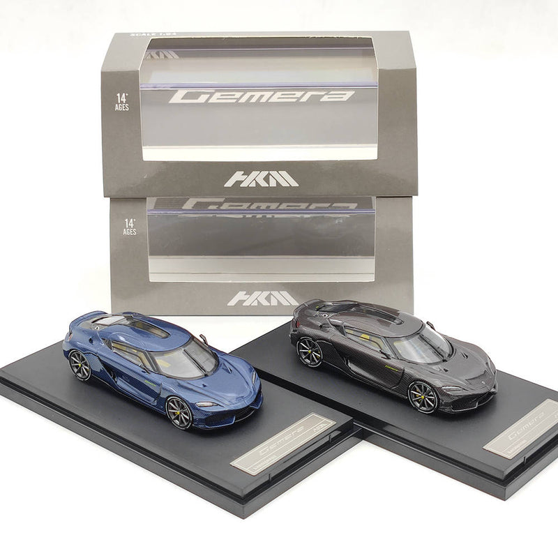 HKM 1:64 Koenigsegg Gemera Double Door Hybrid Supercar Carbon Diecast Toys High-End Simulation Model Car Gifts