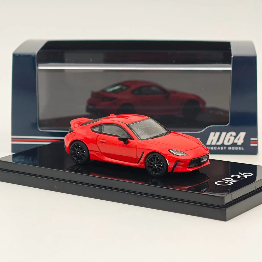 Hobby Japan 1:64 GR86 RZ With Rear Spoiler Red Diecast Alloy Model Car HJ644048R