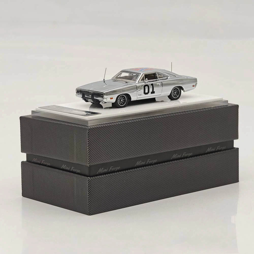 Limited Chrome Silver Edition 1:64 General Lee Charger Mini Forge Diecast Model Car