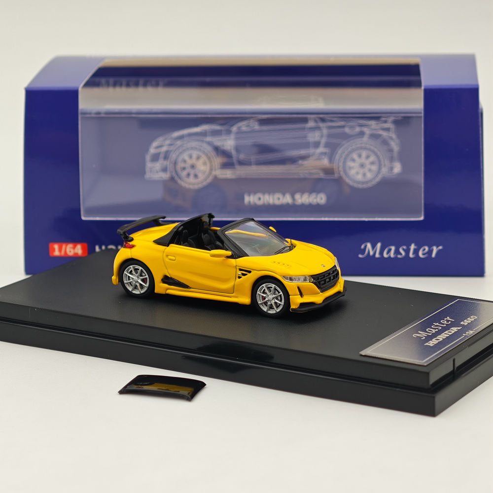 Master 1:64 Honda S660 Mugen Cabriolet Jouets moulés sous pression Modèles de voitures Collection Cadeaux Édition limitée