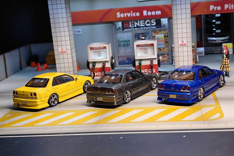 Pre-sale Mortal & OM 1:64 Nissan ER34 uras SKYLINE Miniature Diecast Toys Car Models Hobby Collection Gifts Limited 699