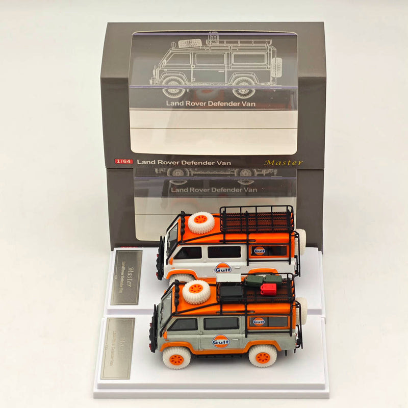Master 1:64 for Land Rover Defender Van Gulf Varnish Diecast Toys Car Models Miniature Hobby Collectible Gifts