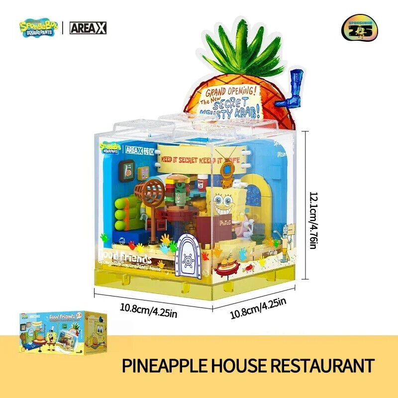 Spongebob Building Block Pineapple Restaurant Anchor House Tree House Room Brick