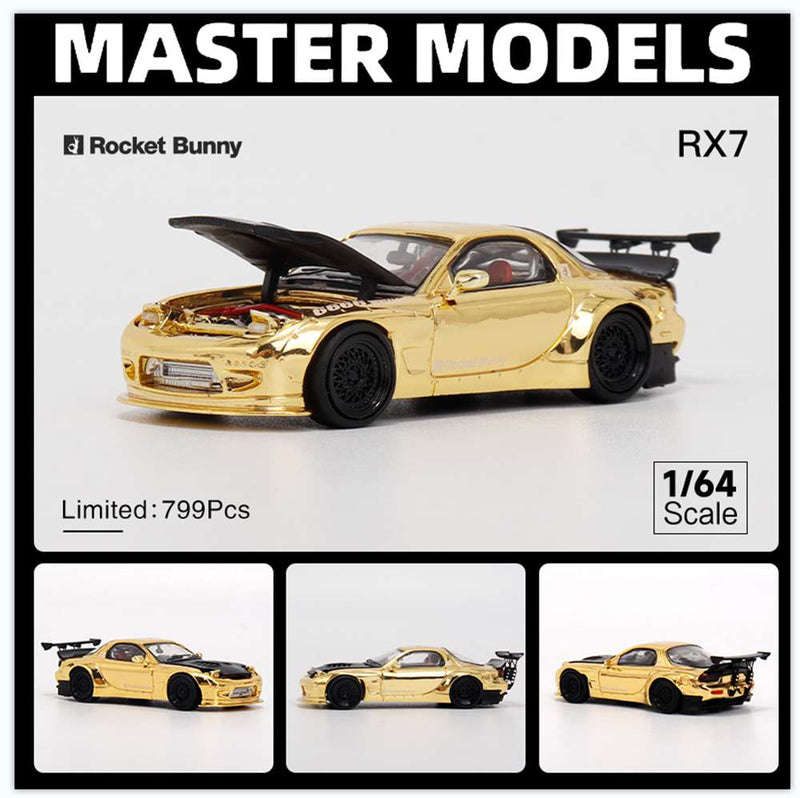 Master 1:64 Mazda RX-7/RX7 FD3S Hood and Headlights Can Open Diecast Models Toys Car Collection Gifts