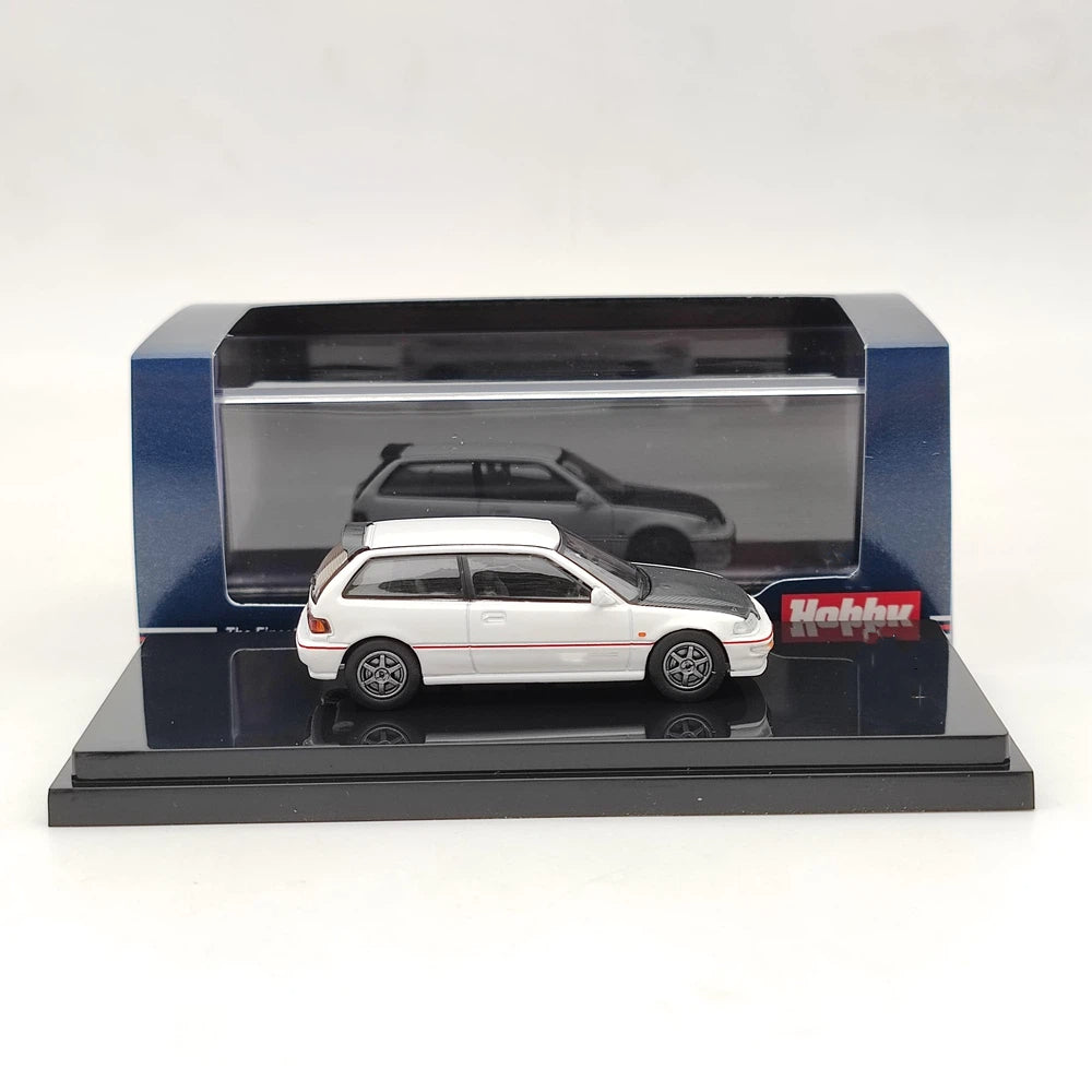 Hobby Japan 1/64 EF9 SiR Ⅱ Carbon Bonnet Customized Version White HJ641031BW Diecast Model Toys Car Collection Gifts