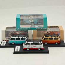 Mortal 1/64 Alloy Car Model - Lowrider Volkswagen T3, Tiffany Blue & White/Orange & Pink/Chocolate Bueno Color, 999 Units Limited, with Accessories
