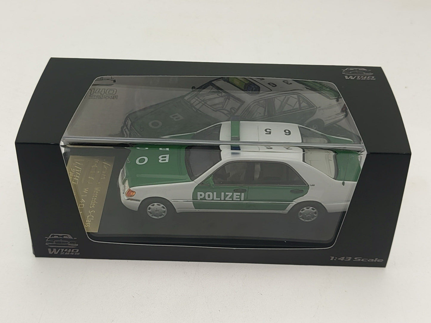 1:43 Scale W140 S-Class German Polizei Resin Car Model Collectible Gifts