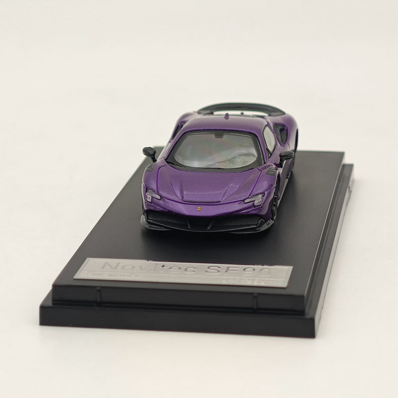 Fine model 1:64 Scale Novitec Ferrari SF90 Diecast Models Car Collections Purple