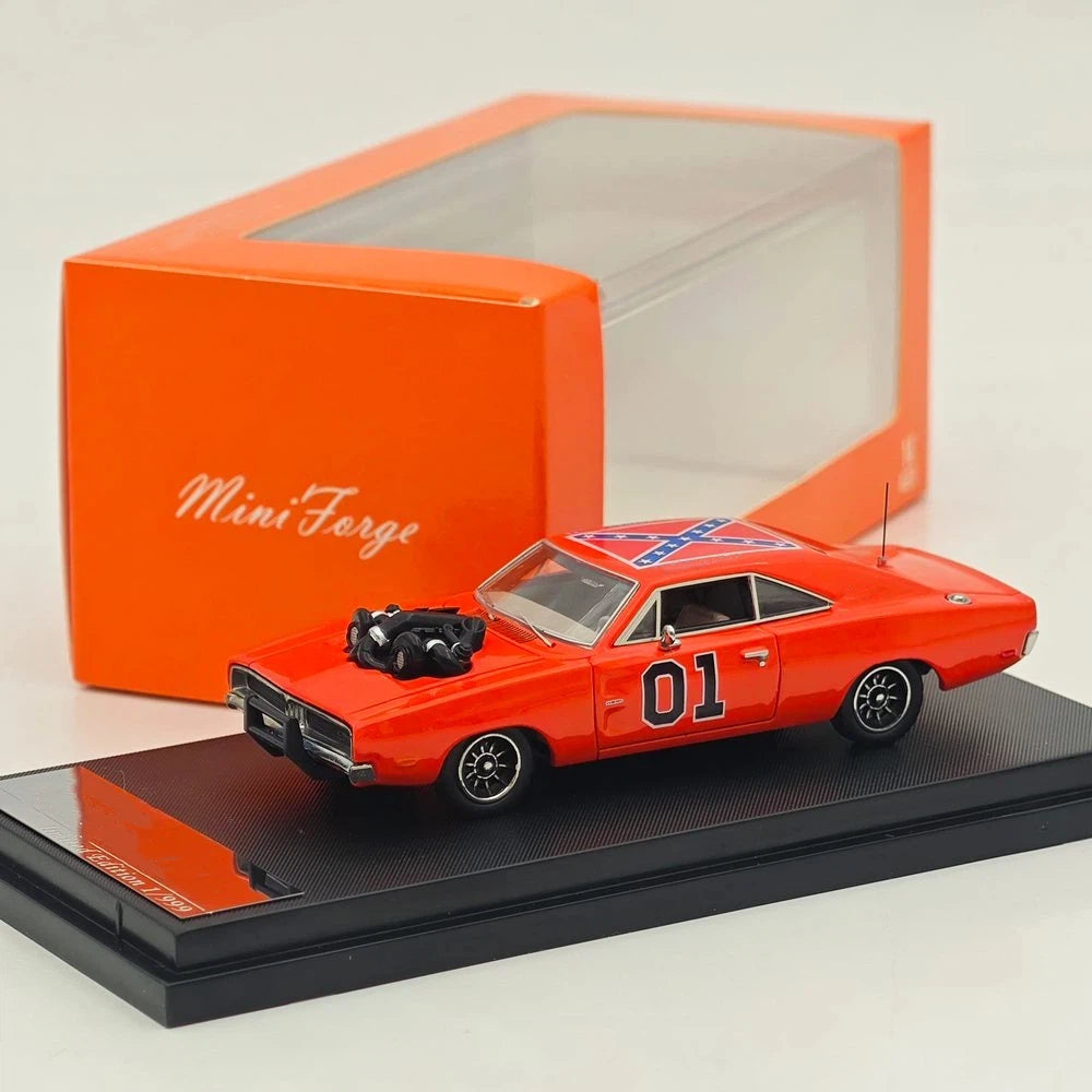 Mini Forge 1:64 1969 Charger RT style General Lee / with 1600 HP Twin-Turbo LS Diecast Motor Limited Edition Diecast Model Car