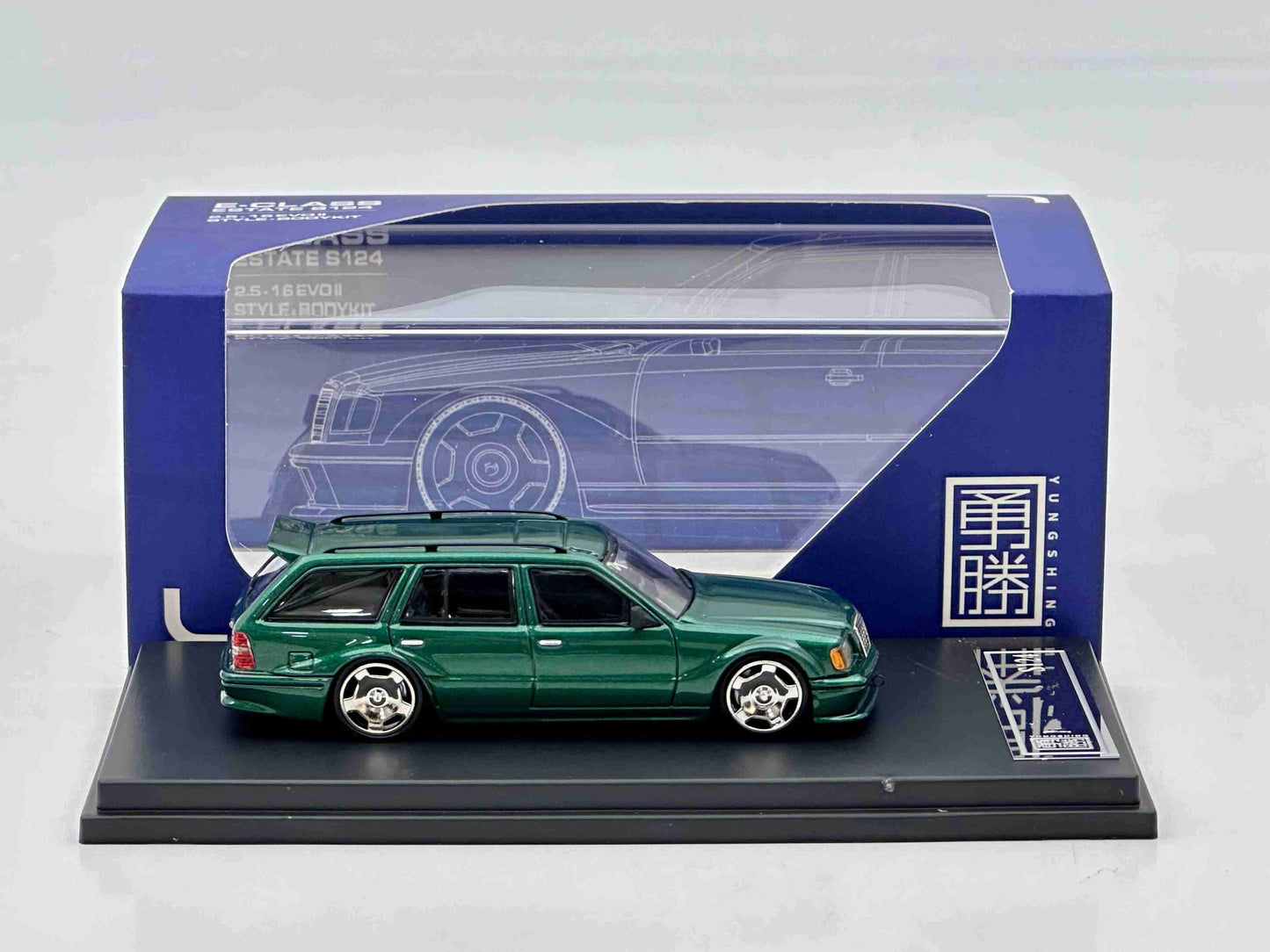 YS 1:64 E-CLASS ESTATE S124 2.5-16 EVO II Style Bodykit Diecast Toys Metal Car Model Miniature Collection Gifts