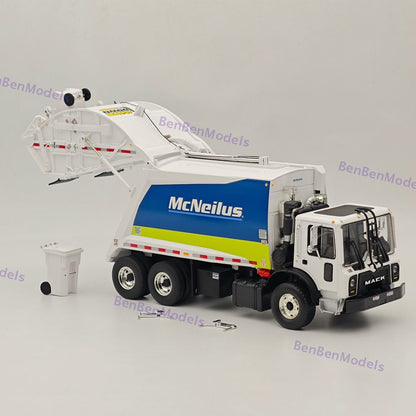 1/34 FIRST GEAR Mack TerraPro McNeilus Rear Load Refuse Truck & Two Trash Carts