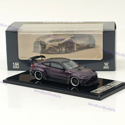 1:64 SW BMW M4 G82 Sports Model ADRO BODY KIT Model Car Alloy Purple Gifts