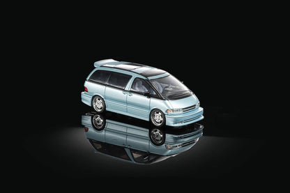 MORTAL 1:64 Classic MPV Previa Van Ice Blue Diecast Model Car Collection Gifts