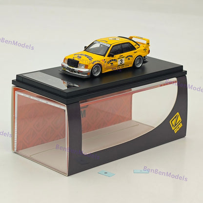 1/64 DCM 190E W201 #3 Camel Yellow Modified Diecast Metal Car