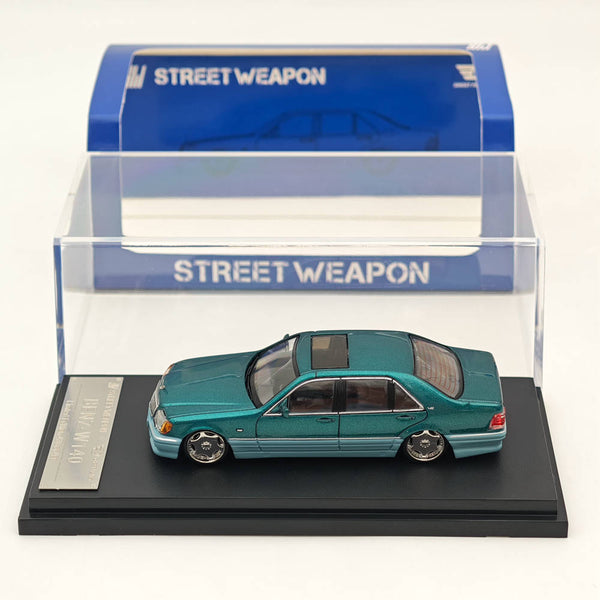 1:64 Street Weapon Mercedes Benz W140 S600 Green Limited 499 Diecast Model Car