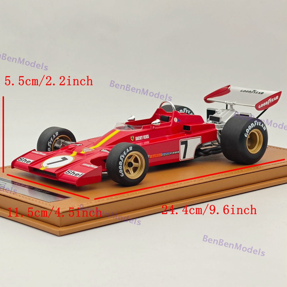 1/18 Tecnomodel Ferrari F1 312 B3-73 #7 SPAIN GP 1973 JACKY ICKX Red Resin Model