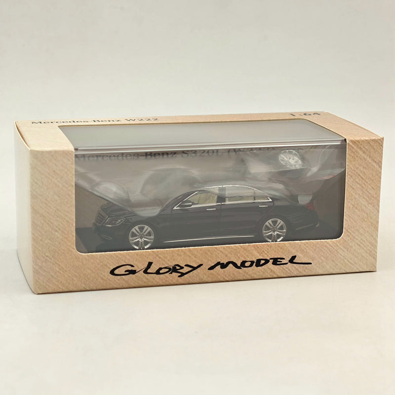 1/64 GLORY MODEL Mercedes-Benz S320L W222 Sedan Sports Black Diecast Metal Car