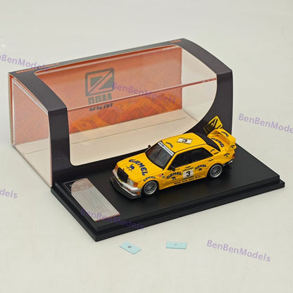 1/64 DCM 190E W201 #3 Camel Yellow Modified Diecast Metal Car
