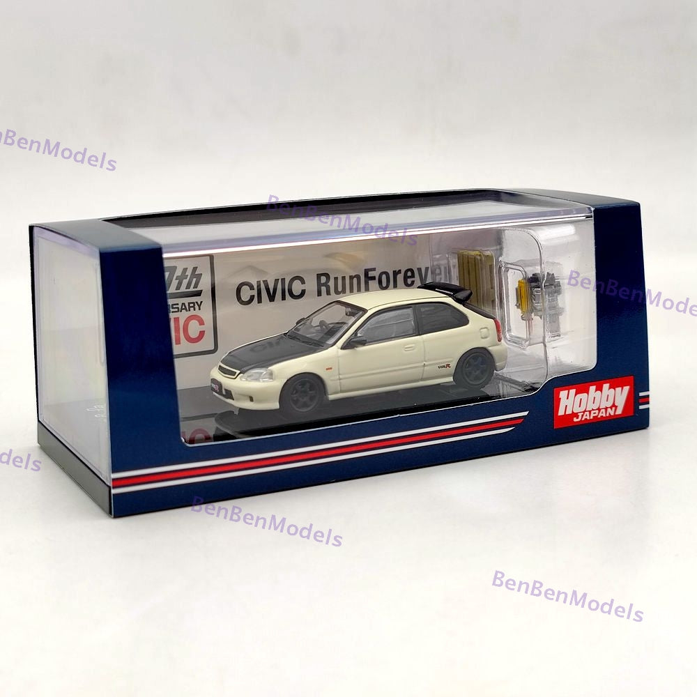 1/64 Hobby Japan Civic TYPE R (EK9) With Engine Display Model HJ642016EW White