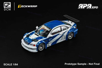 1:64 DCM BMW M3 GTR E46 NFS TECKWRAP APAXPO ZESTEK Diecast Models Car Colletible