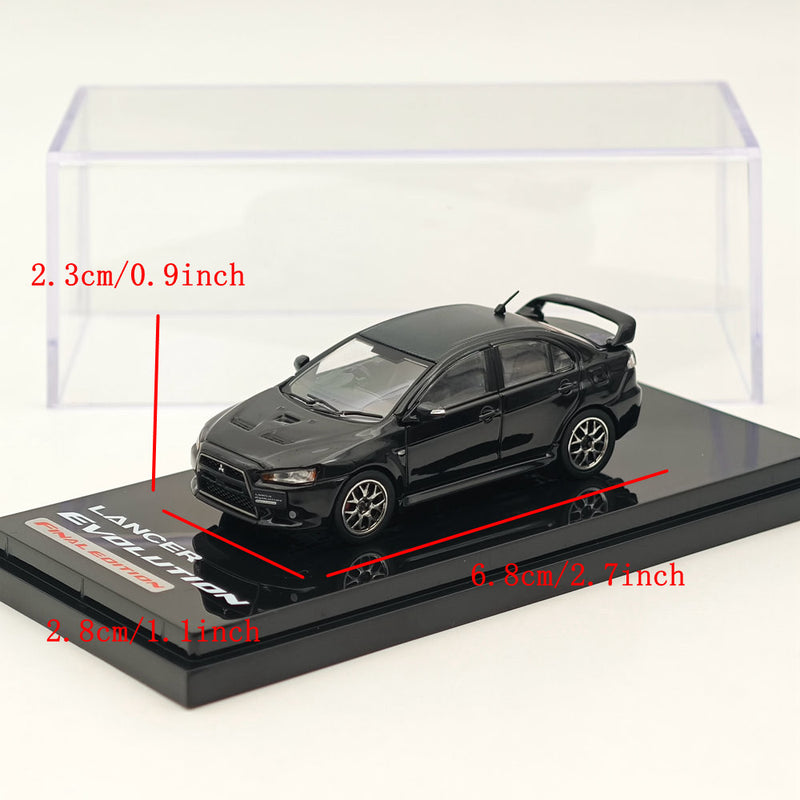 Hobby Japan 1/64 Mitsubishi Lancer Evolution X Final Edition Phantom Black Pearl HJ642053BBK Diecast Model Car Limited Collection