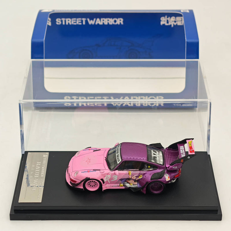 Street WARRIOR SW 1:64 Dragon Ball RWB 993 911 Racing Sports Pink Model Diecast Metal Car Collection