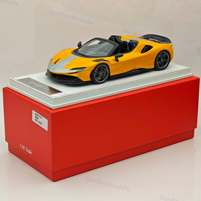 CE 1/18 Ferrari SF90 Spider Supercar Car Yellow Resin Model Limited Collection
