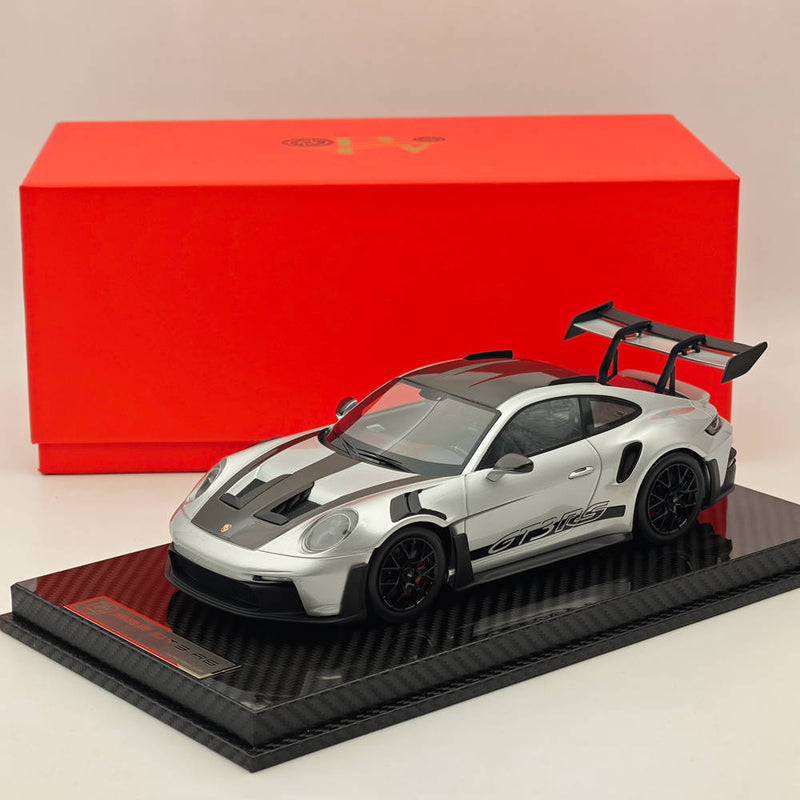 AI MODEL 1/18 Porsche 992 GT3 RS SILVER Resin High-Quality Collection Car Model