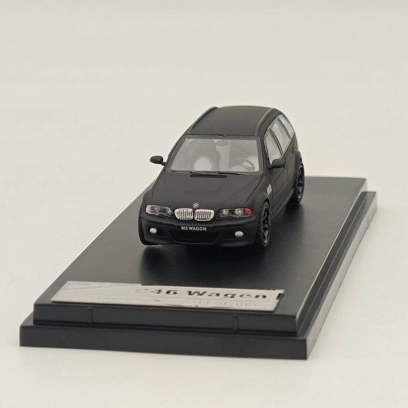 1:64 SH E46 Wagon Matte Black Diecast Model Car Limited Collection