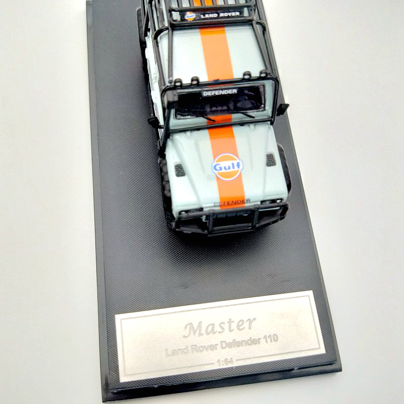 Master 1:64 Land Rover Defender 110 Gulf avec bagages Jouets moulés sous pression Modèle de voiture Collection Cadeaux 
