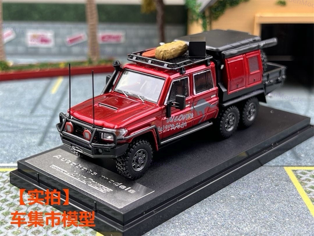 AM 1:64 Toyota Land Cruiser LC79 6X6 Double Cab Pickup Diecast Toys Car Model Gifts
