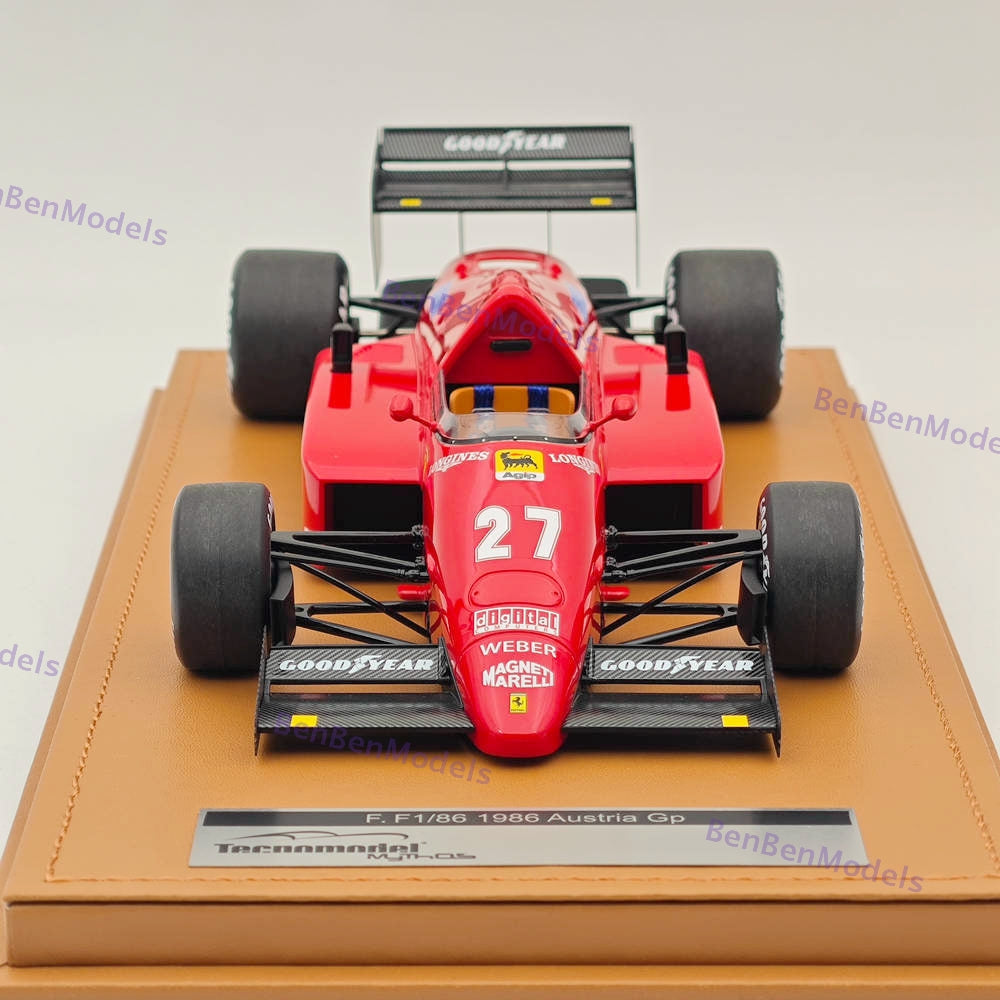 1/18 Tecnomodel Ferrari F1 86 #27 2nd AUSTRIAN GP 1986 MICHELE ALBORETO Red