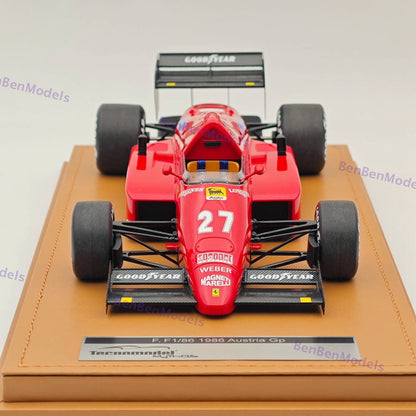 1/18 Tecnomodel Ferrari F1 86 #27 2nd AUSTRIAN GP 1986 MICHELE ALBORETO Red