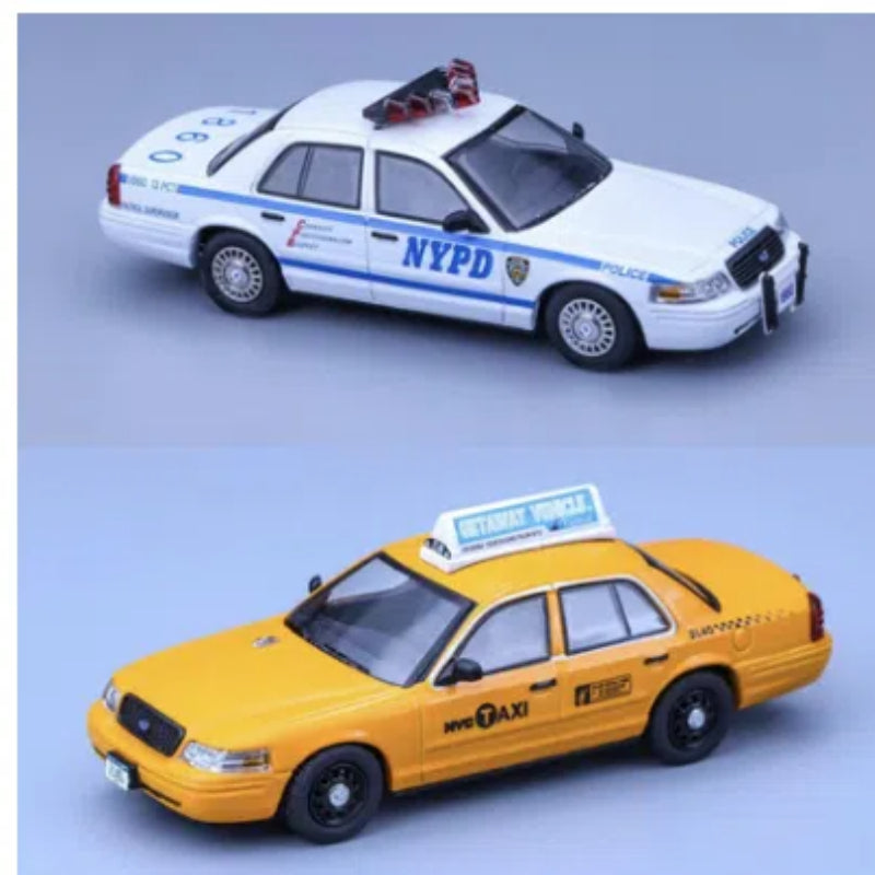 Pre-sale Rollin 1:64 Ford CV Victoria Crown Police Car NYPD Patrol Vehicle NYC New York Taxi Diecast Toys Car Models Miniature Hobby Collectible Gifts