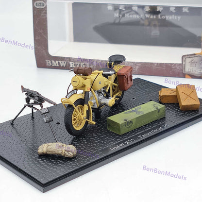 1:24 BMW R75 Panzerfaust 30 World War II 1939-1945 Motorcycle Diecast Model In Stock - US