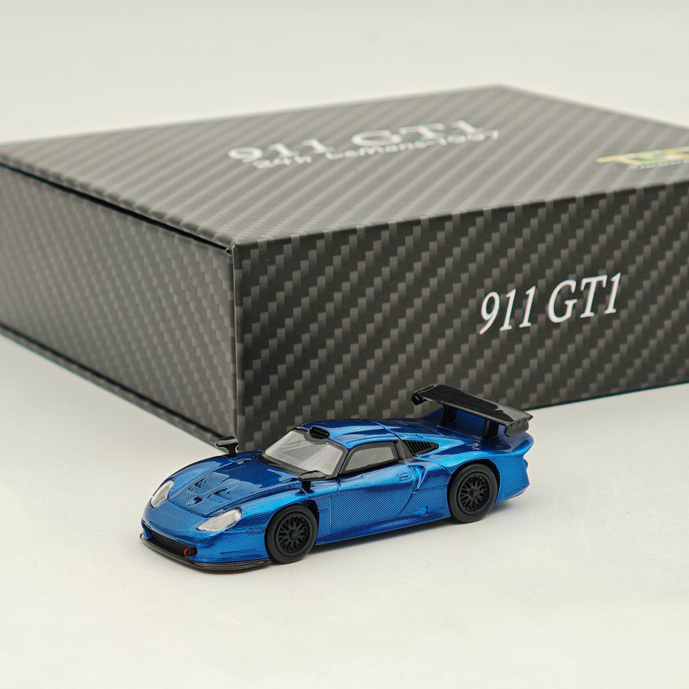 Transcend model TSD 1:64 911 GT1 24h LeMans 1997 Carbon Fiber Opening Hood Diecast Model Car Limited Collection