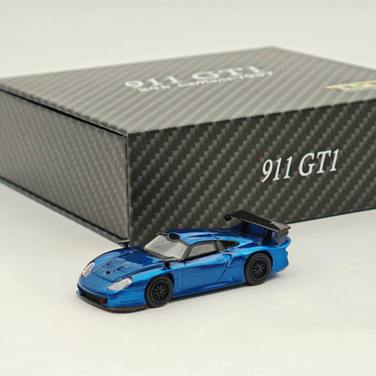 Transcend model TSD 1:64 911 GT1 24h LeMans 1997 Carbon Fiber Opening Hood Diecast Model Car Limited Collection