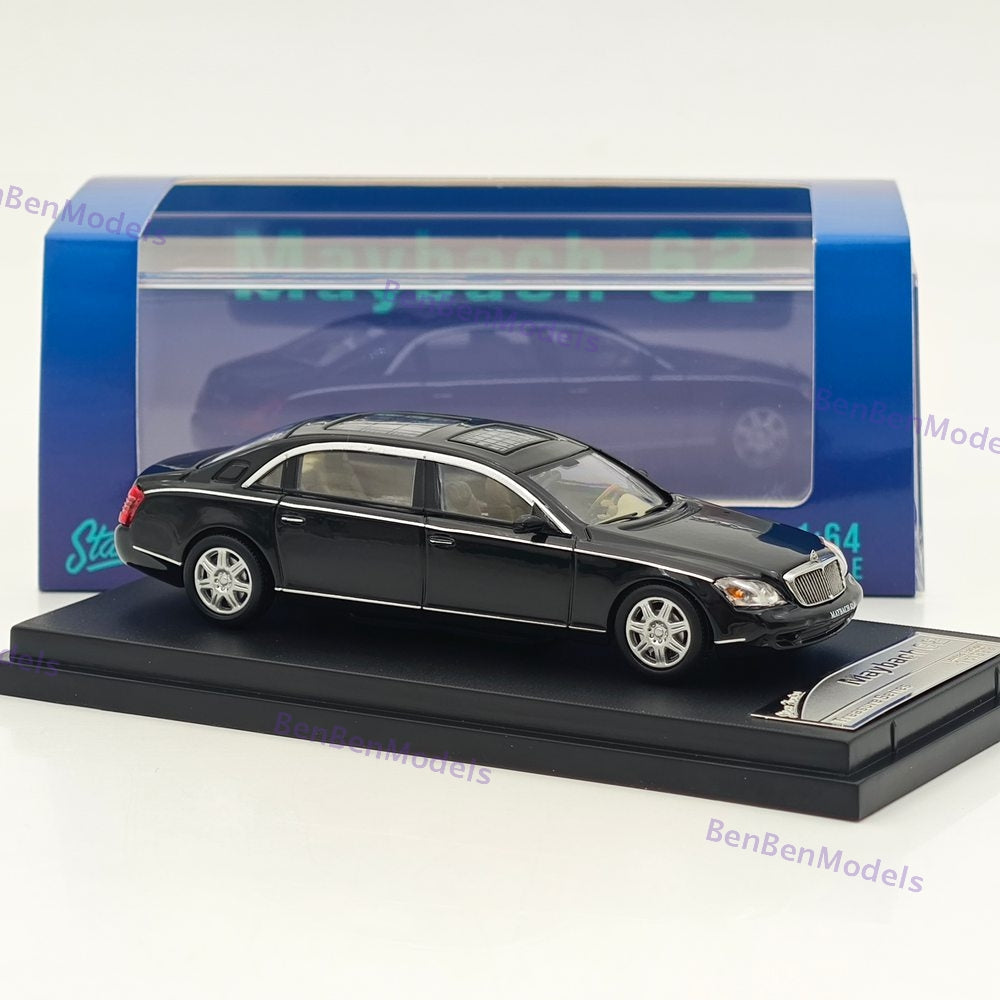 1/64 SH Mercedes Benz Maybach 62 Black Diecast Model Car Limited Collection