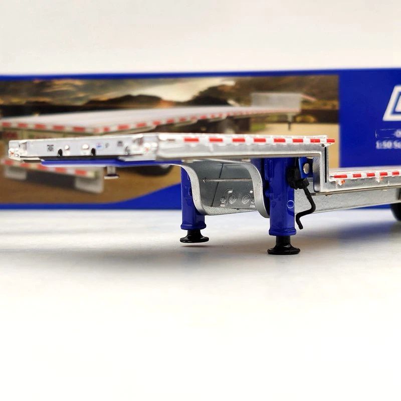 Weiss Brothers 1:50 drop deck Trailer Only WBR027-1703 Diecast Models Truck Aluminum/Blue