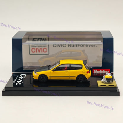 Hobby Japan 1/64 CIVIC (EG6)  JDM Style With Engine Display Model HJ642017AY