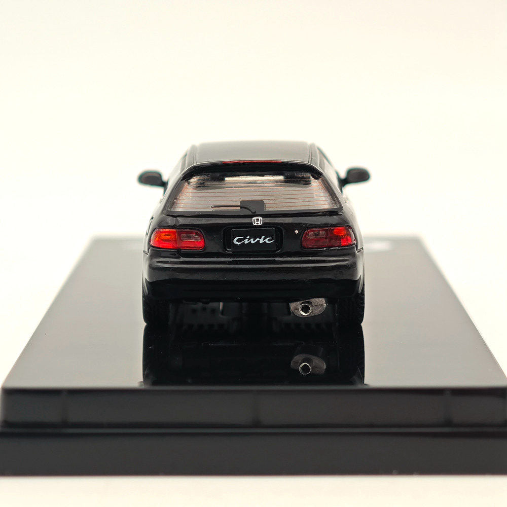 Hobby Japan 1/64 Honda CIVIC (EG6) Sir-S With Engine Display Model Granada  Black(P) HJ641017SBK Diecast Models Car Collection