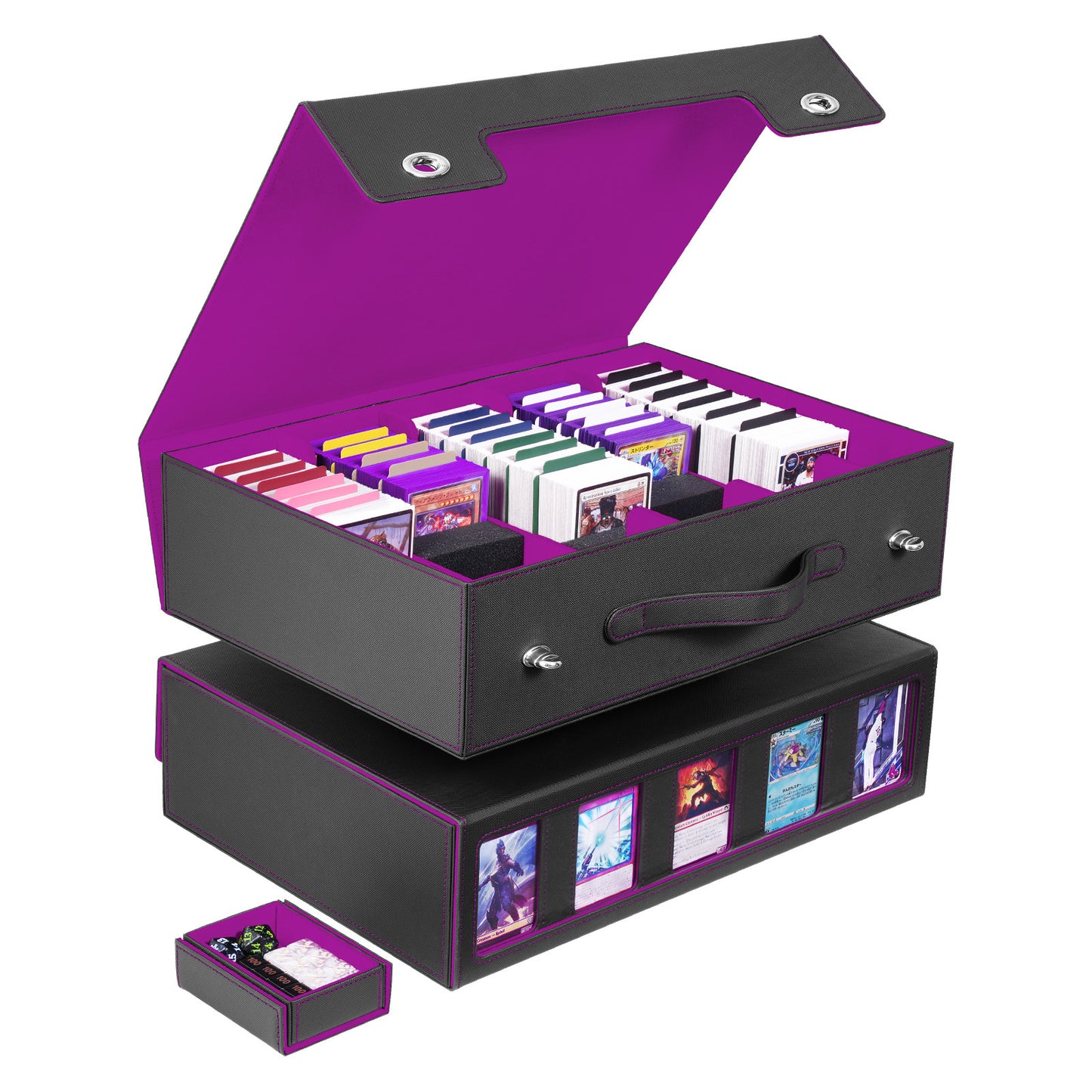 3900+ Cards PU Leather POKEMON TCG CCG Deck Box with Handle & Magnetic Closure