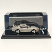 Hobby Japan 1/64 Toyota SUPRA RZ JZA80 avec pièces de spoiler actif Argent HJ642042S Modèles moulés sous pression Collection de voitures 