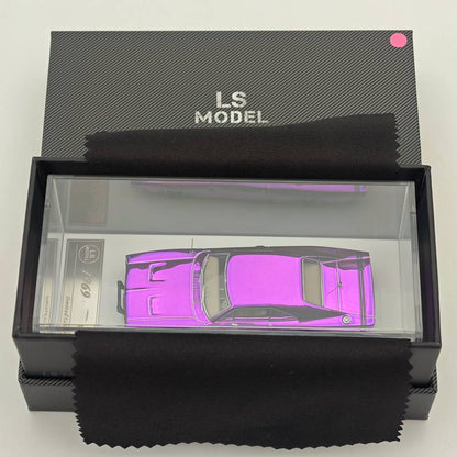 LS Model 1:64 Chargr 1969 Classic Muscle Car Chrome Purple&Chrome Illusion Edition Diecast Model Car Collection