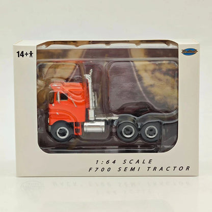 Top Self Replicas 1:64 Scale F700 Semi Tractor Trucks Orange Diecast Sleeper Model Car