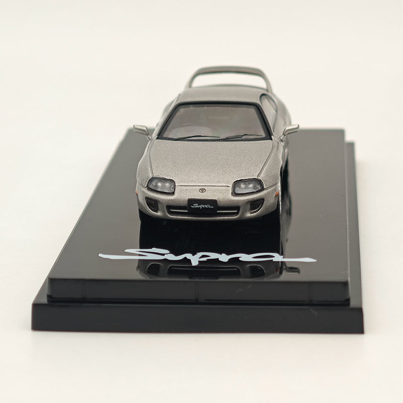 Hobby Japan 1/64 Toyota SUPRA RZ JZA80 with Active Spoiler Parts Silver HJ642042S Diecast Models Car Collection